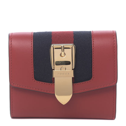 Gucci Calfskin Sylvie Wallet Hibiscus Red 1 of 8