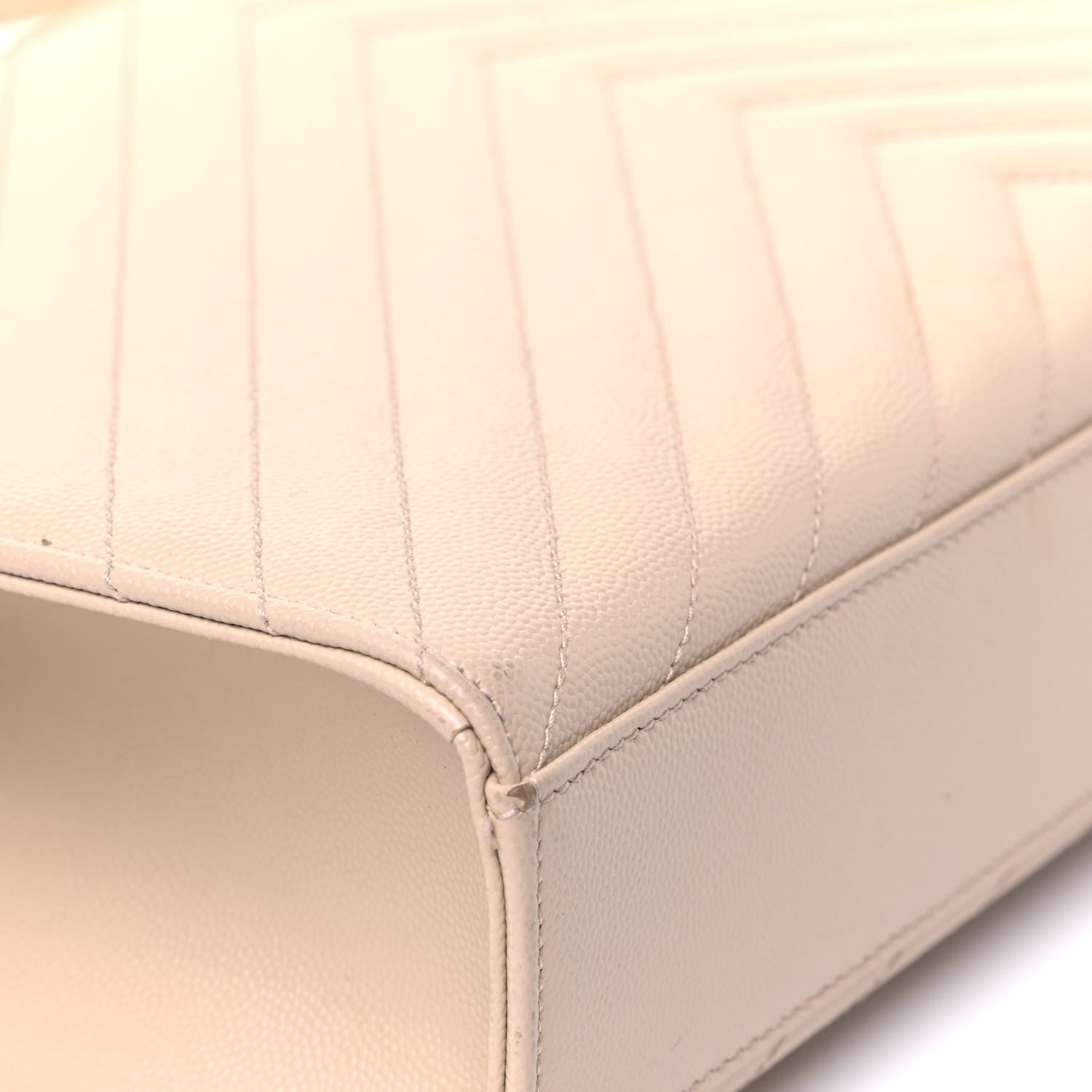 Saint Laurent Grain De Poudre Matelasse Chevron Large Monogram Satchel Nude Powder 6 of 7