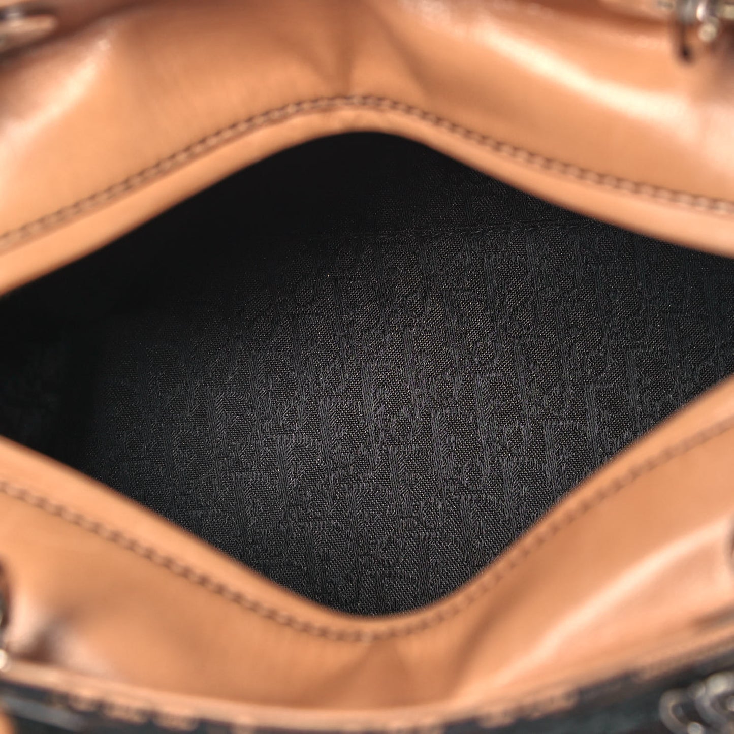 Lace Lambskin Medium Lady Dior Beige Black