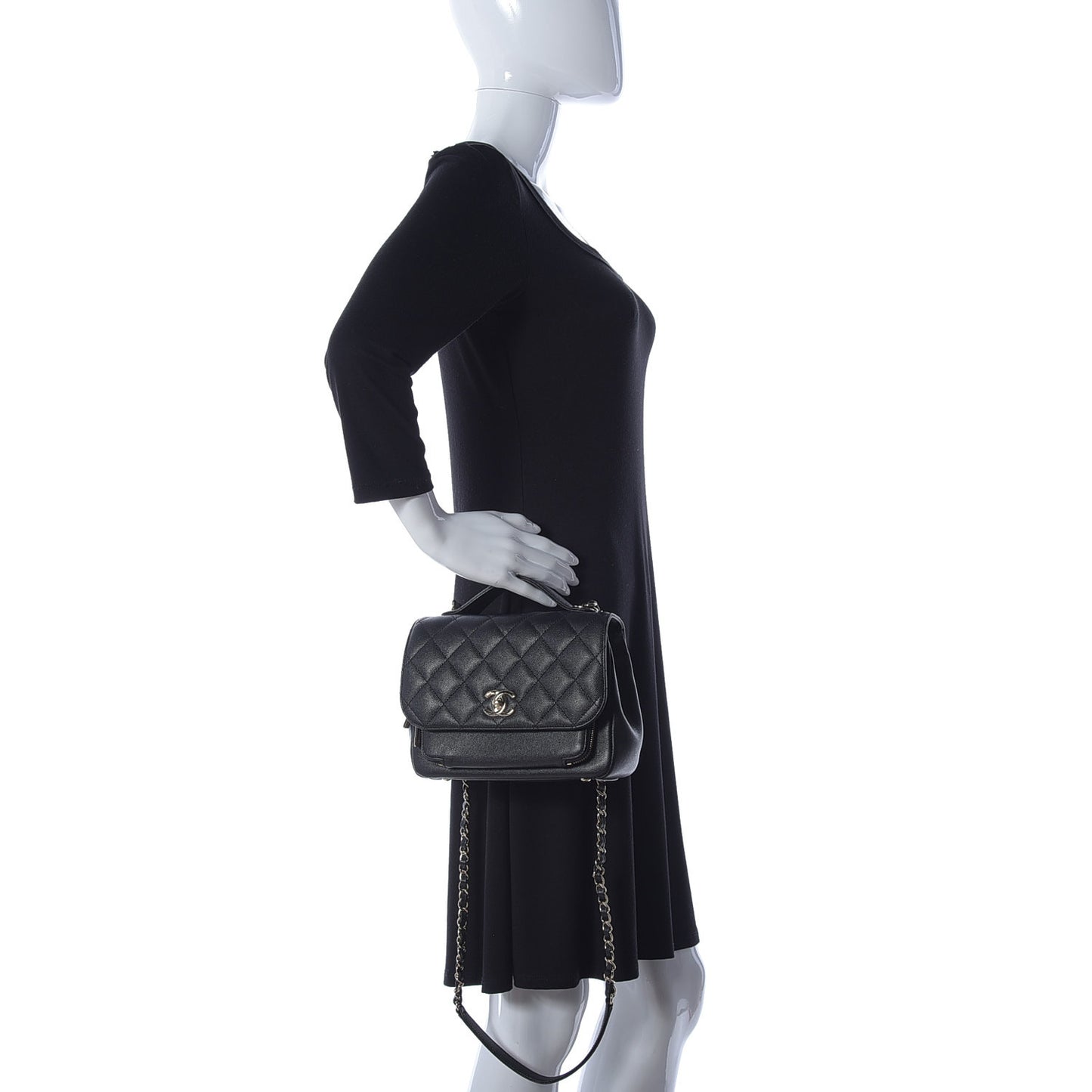 Caviar Quilted Medium Business Affinity Flap Black