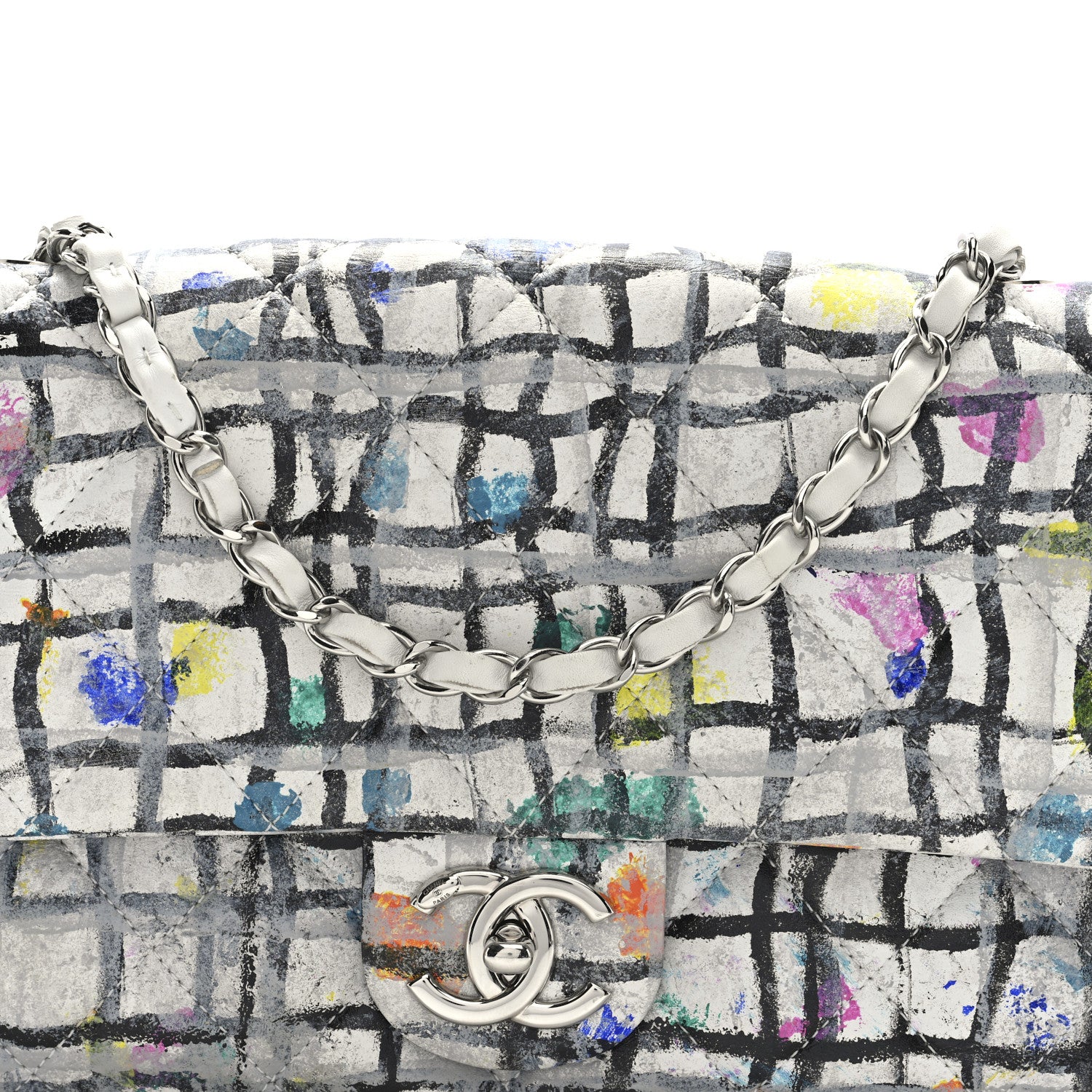 Chanel Calfskin Hand Painted Graffiti Flap Multicolor 8 of 10