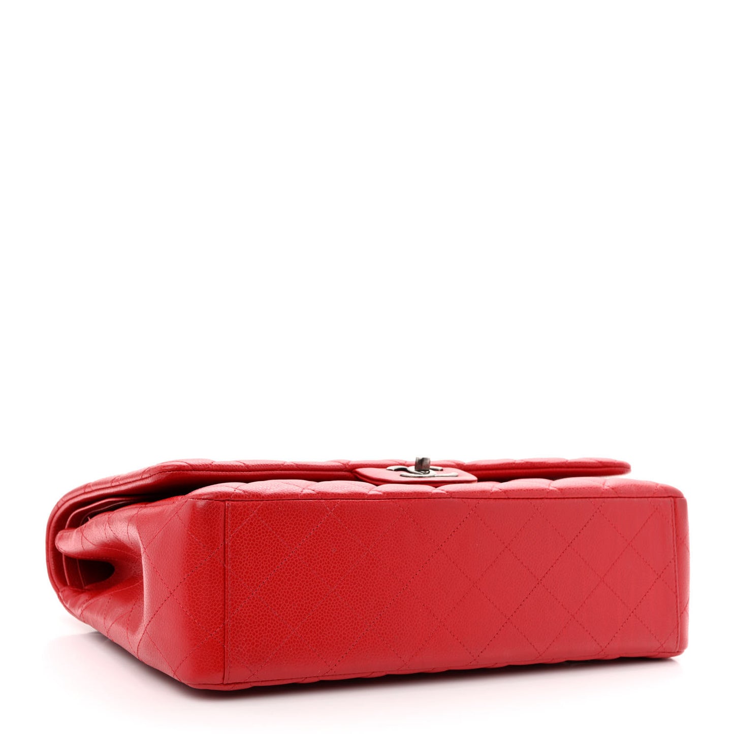 Caviar Quilted Maxi Double Flap Red