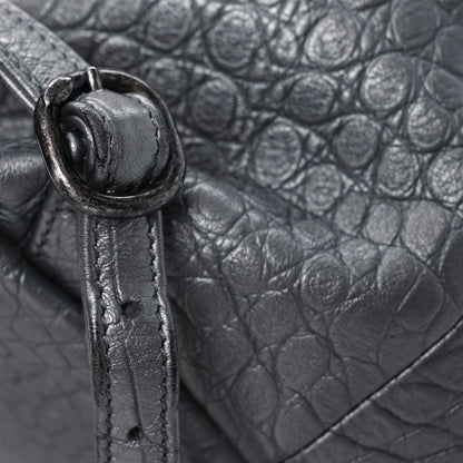 Chanel Metallic Calfskin Crocodile Embossed Large Backpack Silver 16 of 16
