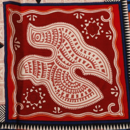 Hermes Cashmere Silk Cent Plis Des Miao Shawl 140 4 of 8