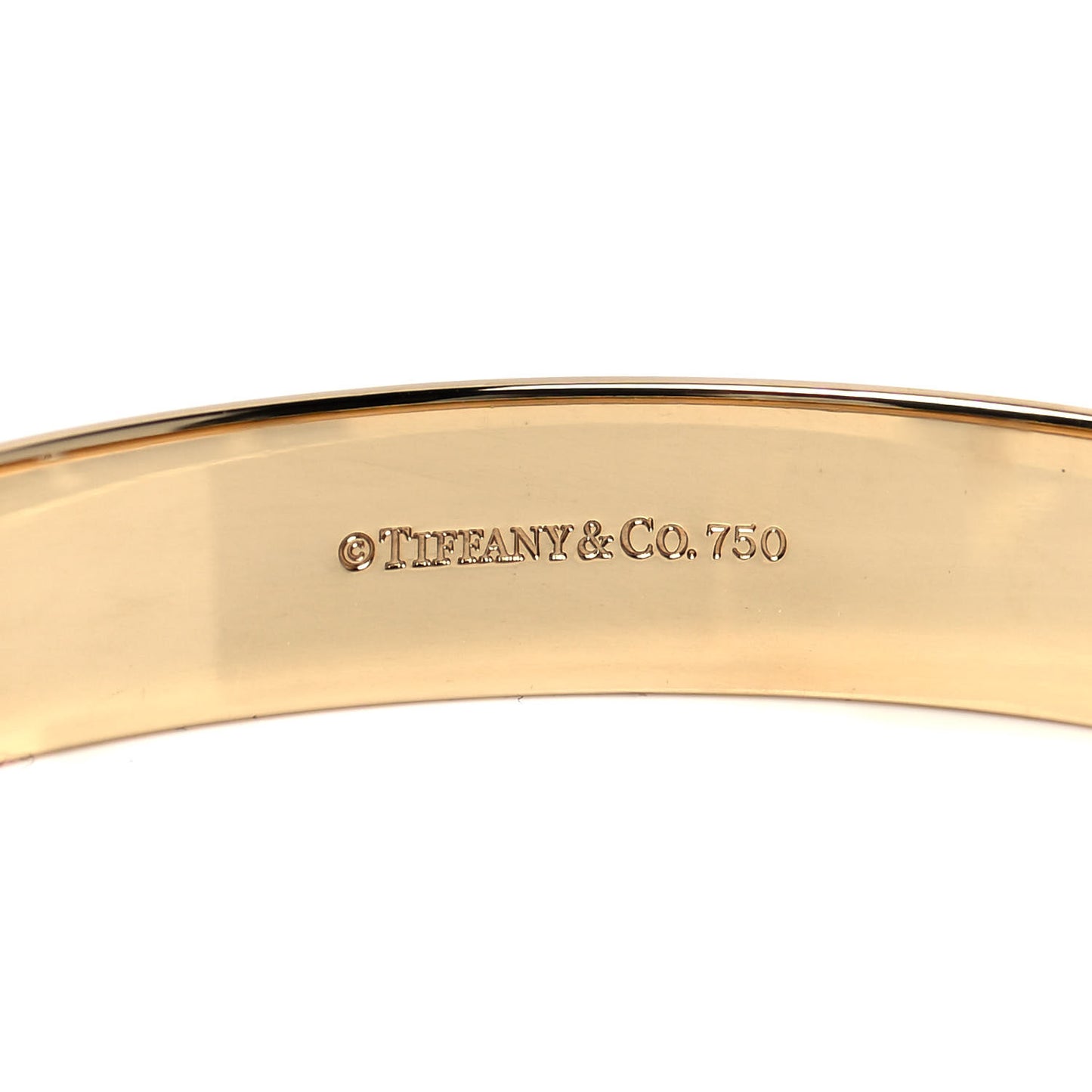18K Yellow Gold Diamond Narrow Locks Bangle Bracelet