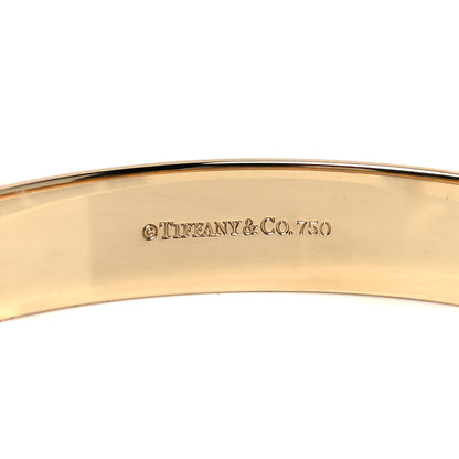 Tiffany 18K Yellow Gold Diamond Narrow Locks Bangle Bracelet 4 of 4