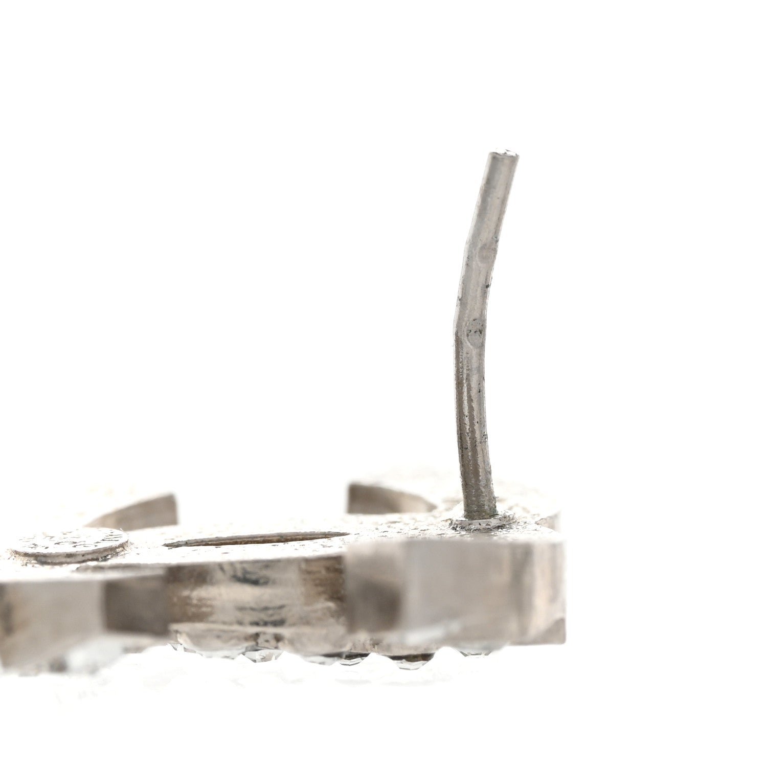 Chanel Baguette Crystal CC Earrings Silver 6 of 6