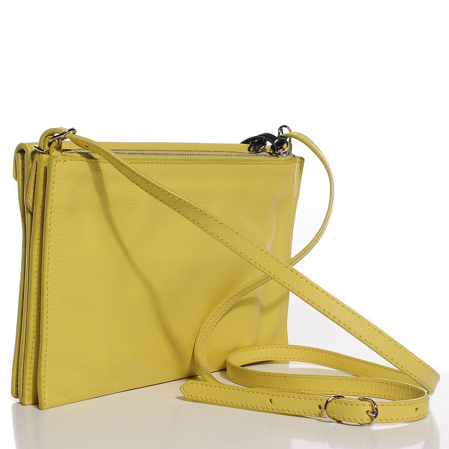 Balenciaga Veau Papier Mini Triple Shoulder Bag Jaune Poussin 3 of 8