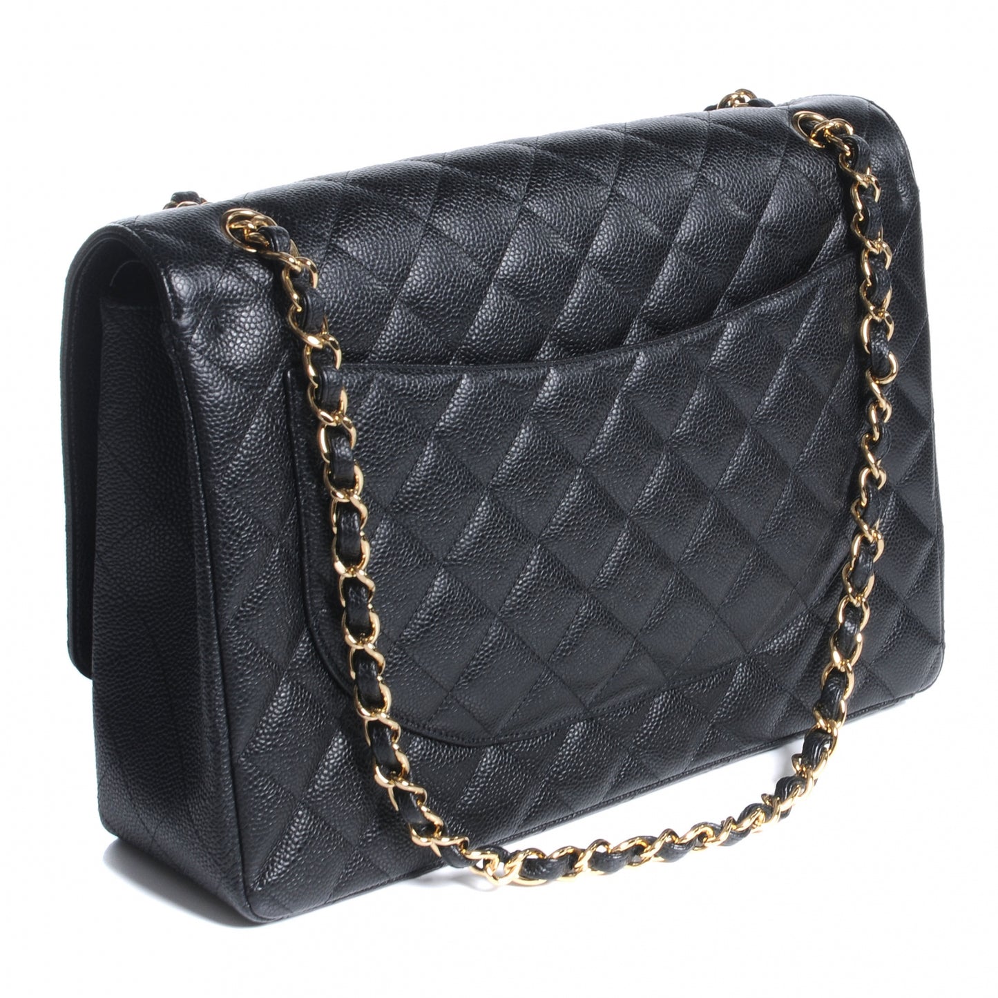 Caviar Quilted Maxi Double Flap Black