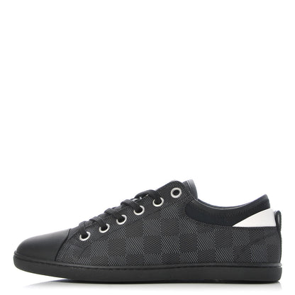 Louis Vuitton Lambskin Damier Graphite Baseball Sneakers 5 Black 1 of 9