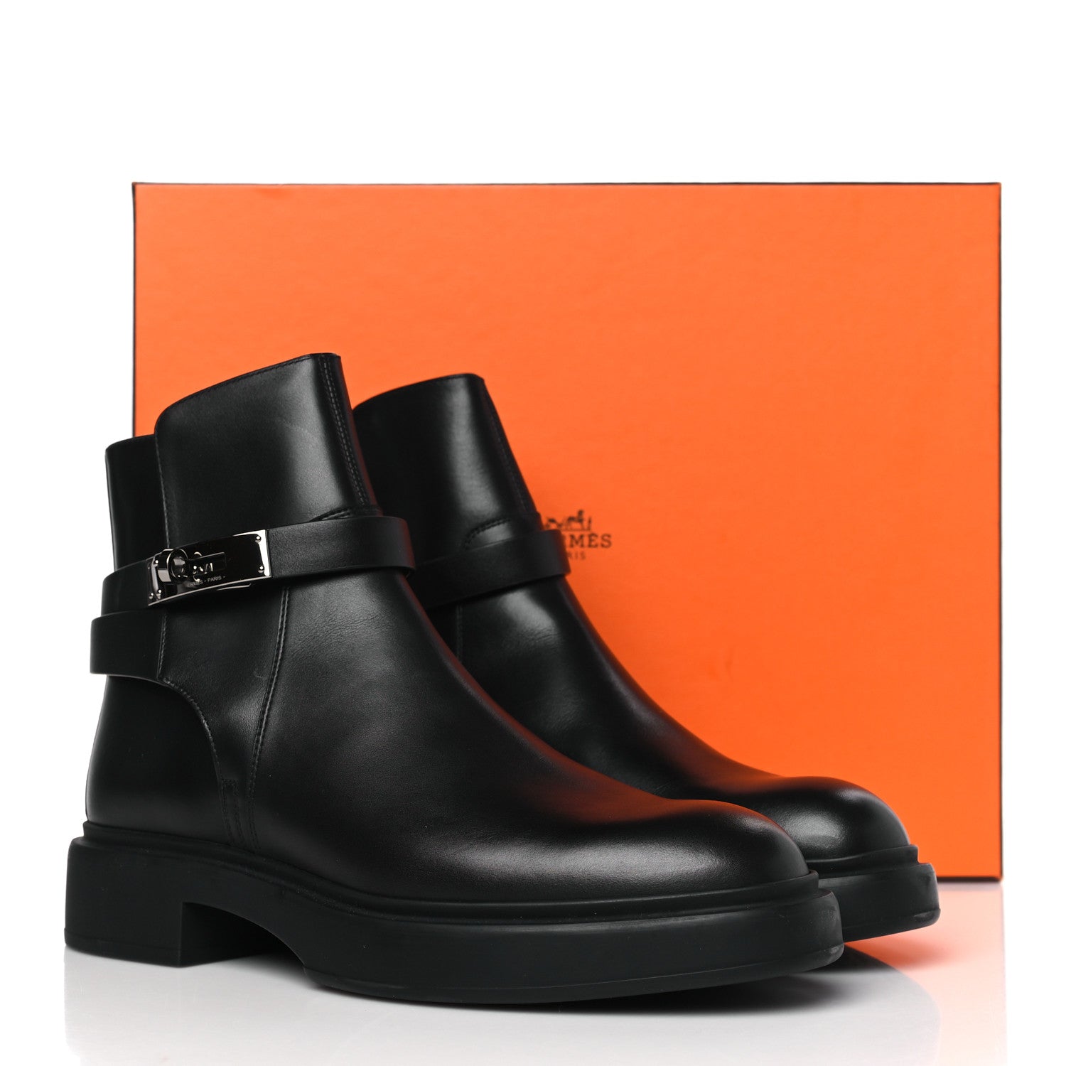 Hermes Calfskin Veo Ankle Boots 38 Black 8 of 8