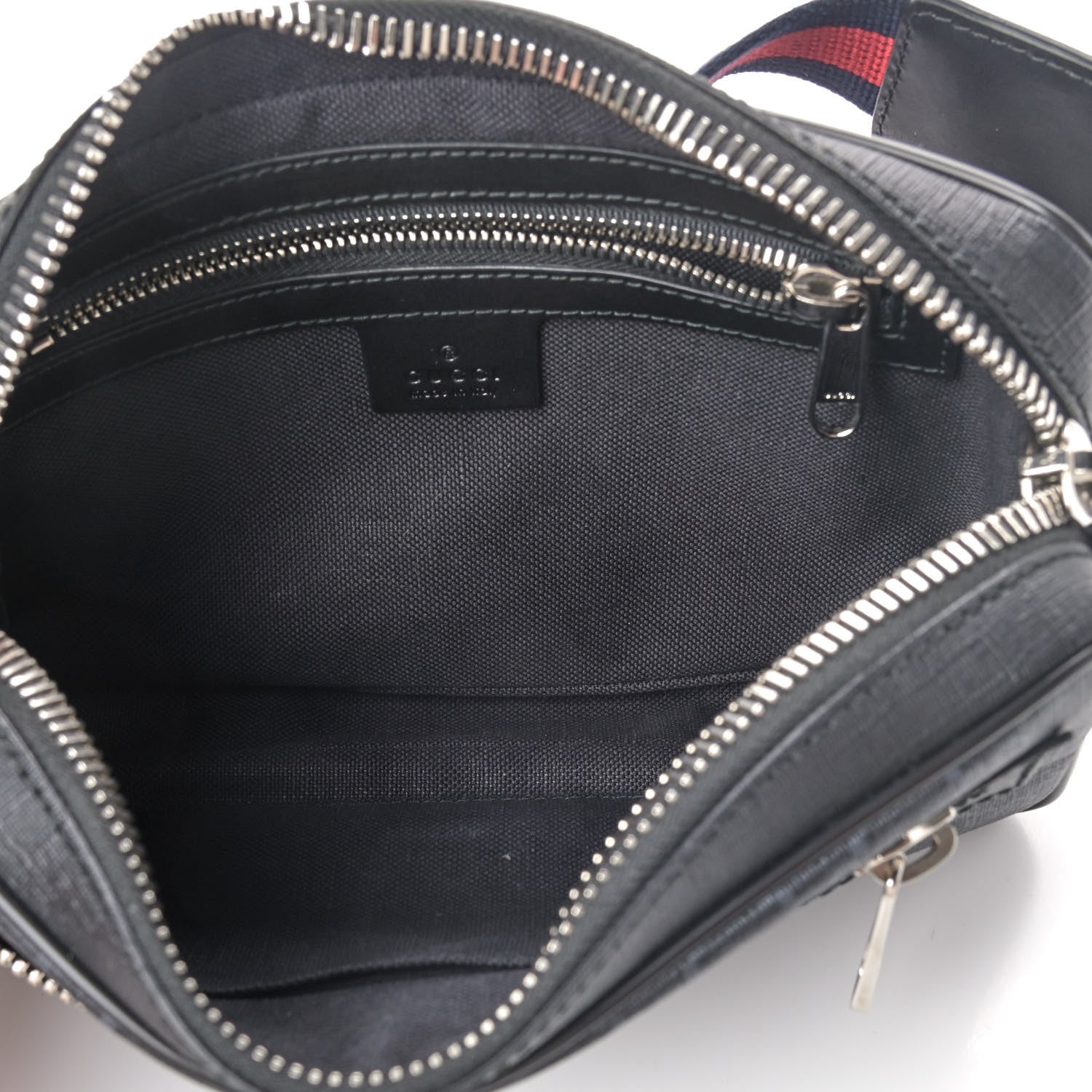 Gucci Soft GG Supreme Monogram Web Belt Bag Black Grey 4 of 4