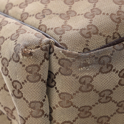 Gucci Monogram Natural Pigskin Large Diaper Bag Beige Ebony Cocoa Dark Chocolate 14 of 18