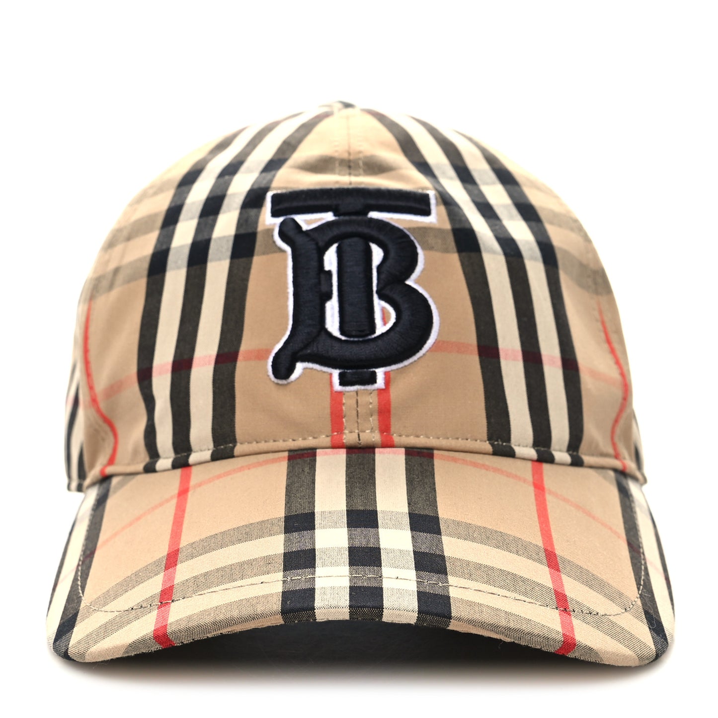 Cotton Vintage Check Monogram Baseball Hat M Archive Beige