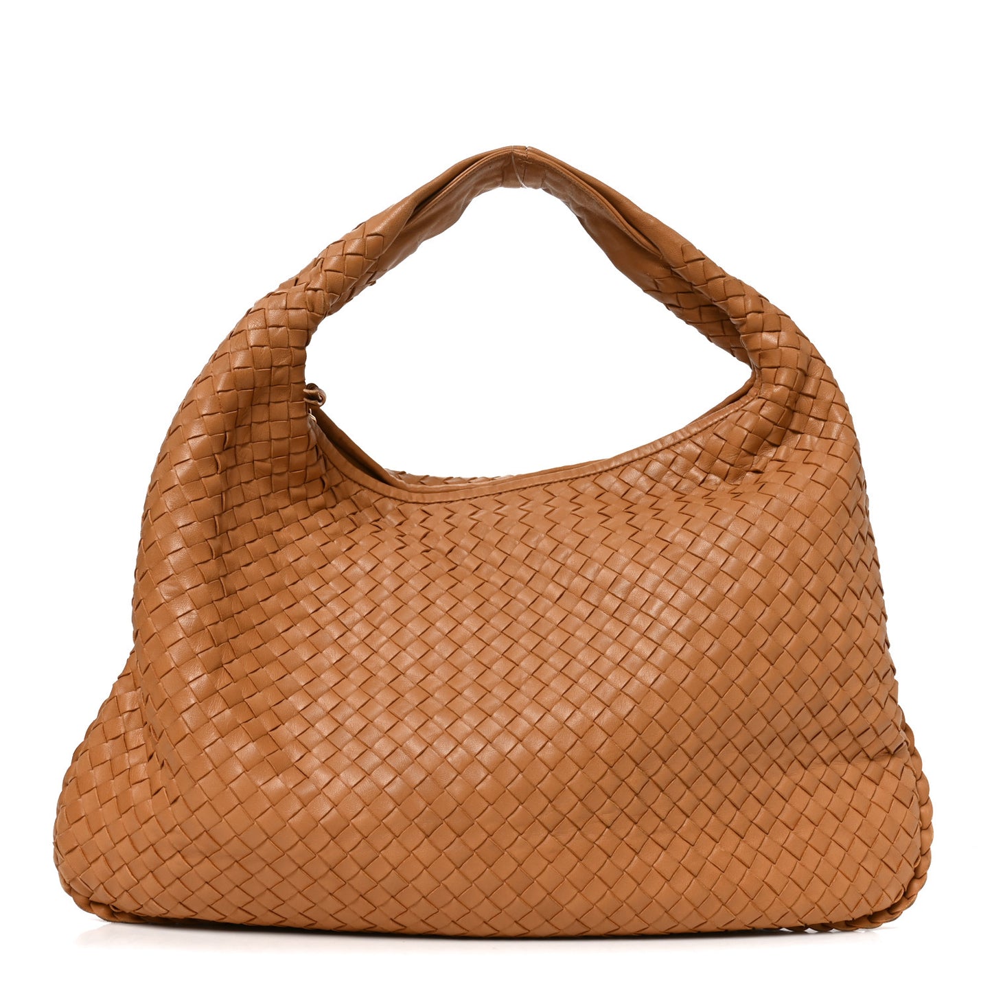 Nappa Intrecciato Large Veneta Hobo Caramel