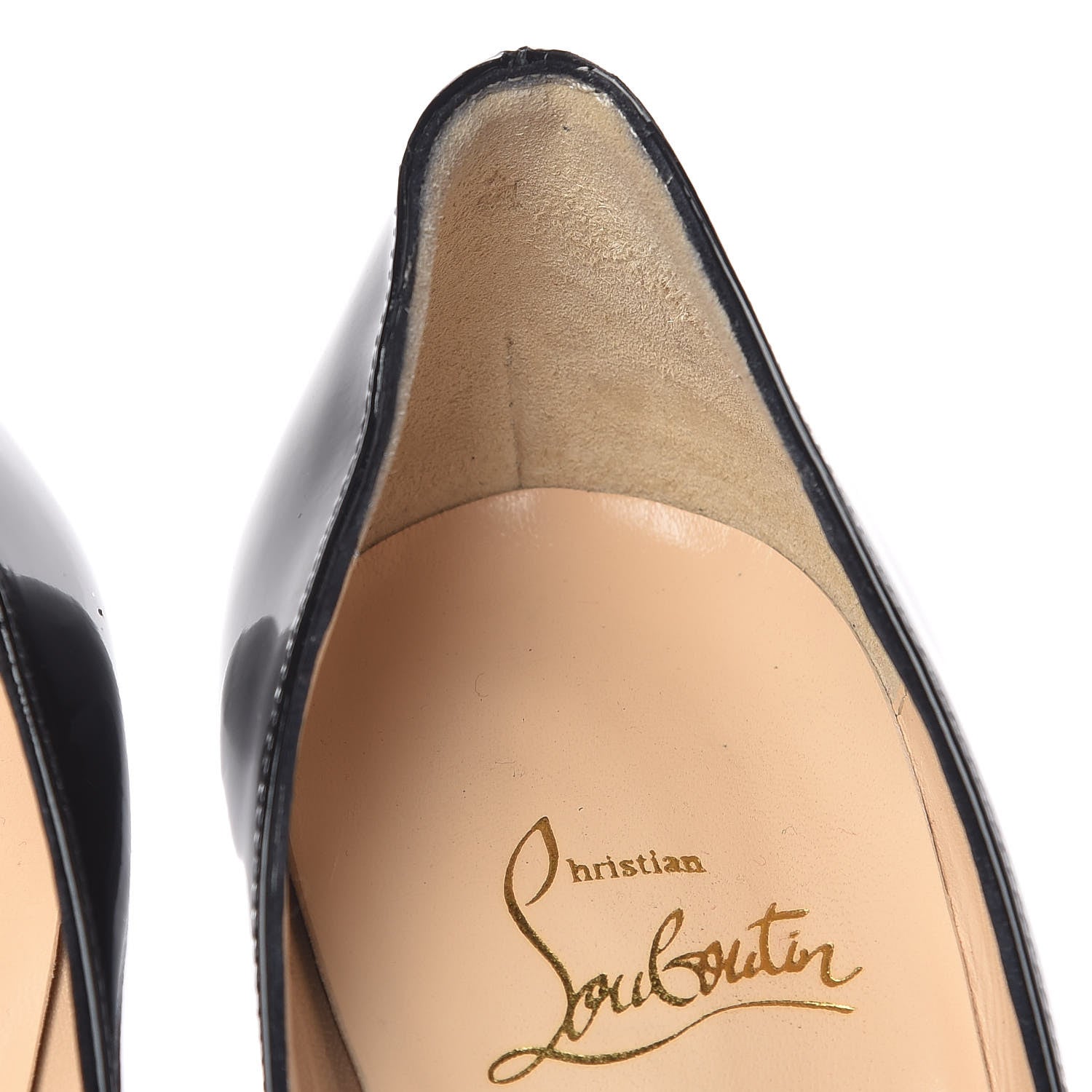 Christian Louboutin Patent Lady Peep 150 Pumps 38 Black 13 of 14