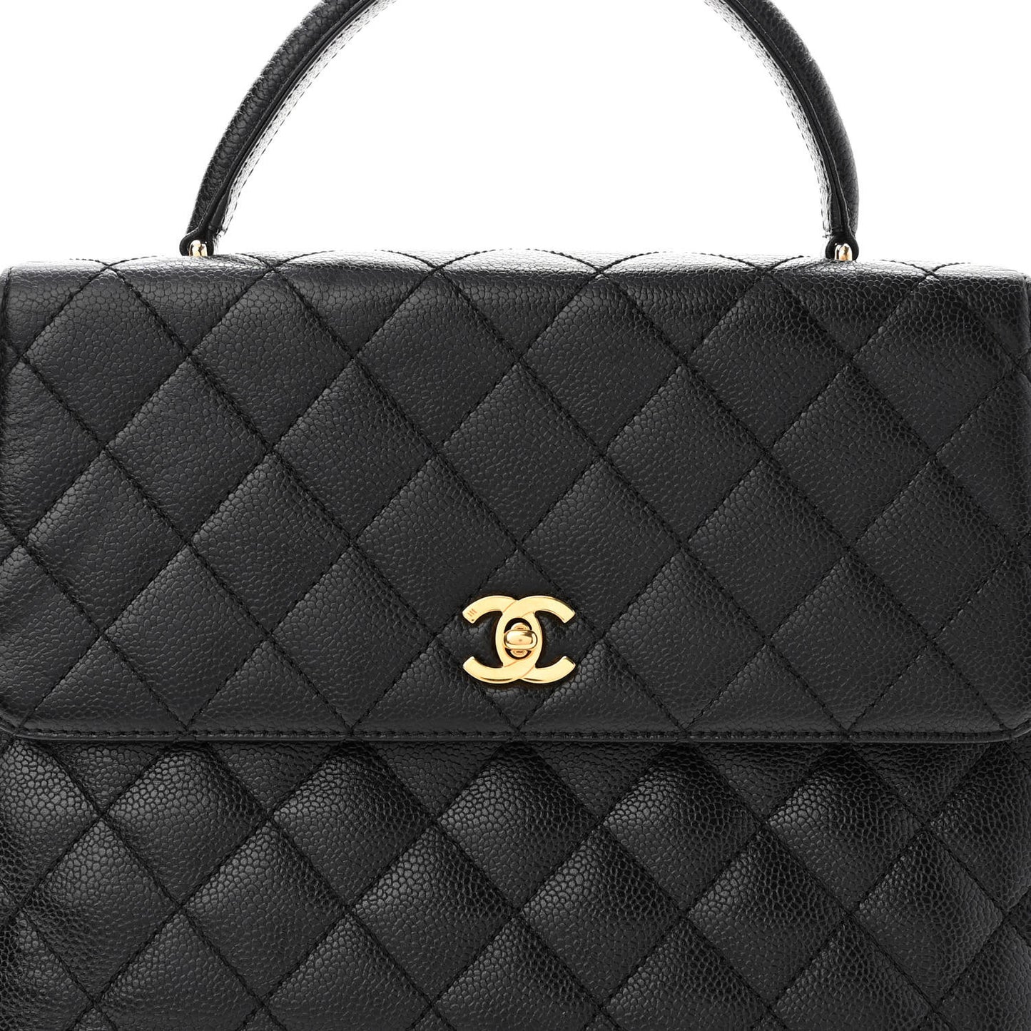 Caviar Quilted Jumbo Kelly Flap Black