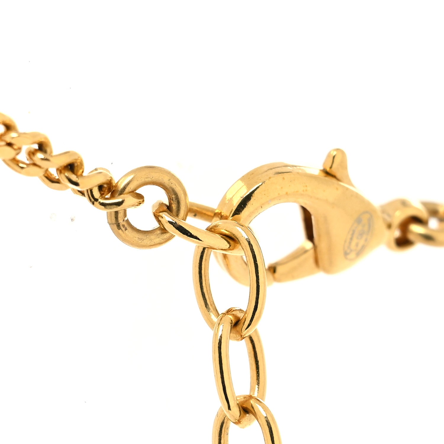 Chanel Metal Crystal Charm Necklace Purple Gold 4 of 6