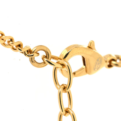 Chanel Metal Crystal Charm Necklace Purple Gold 4 of 6