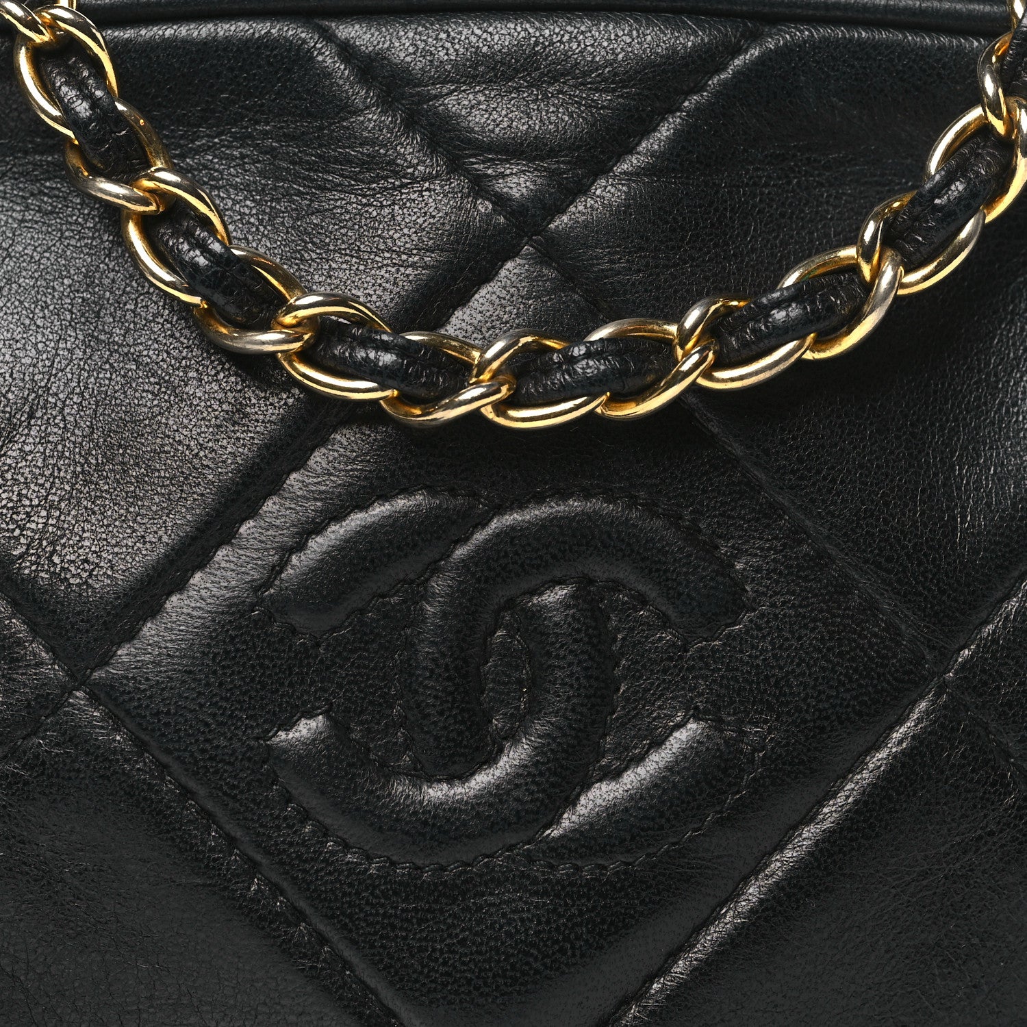 Chanel Lambskin Quilted CC Tassel Camera Case Black 9 of 11