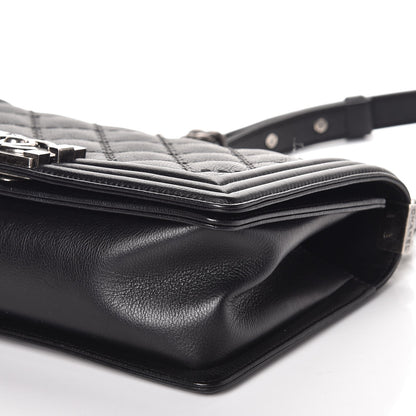 Chanel Calfskin Double Stitch Medium Boy Flap Black 9 of 13
