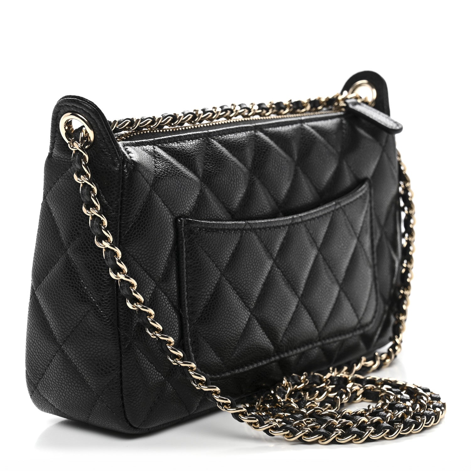 Chanel Caviar Quilted Purse With Chain Black 3 of 11