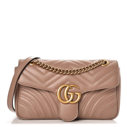 Gucci Calfskin Matelasse Small GG Marmont Shoulder Bag Porcelain Rose 1 of 7