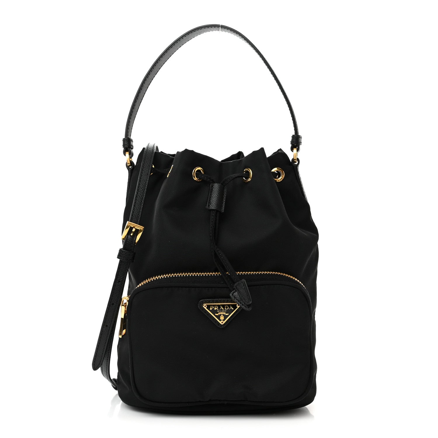 Prada Re-Nylon Duet Drawstring Shoulder Bag Black 1 of 9