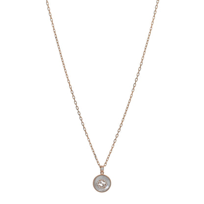 Gucci 18K Rose Gold Diamond Mother of Pearl Interlocking G Pendant Necklace 1 of 5