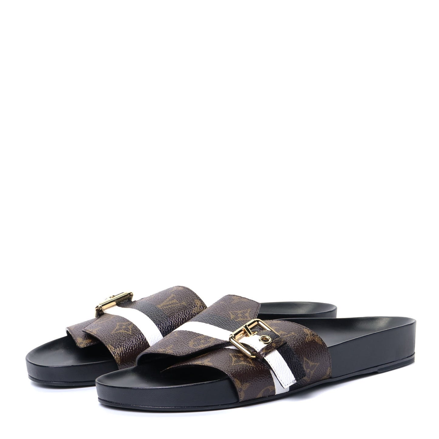 Calfskin Monogram Bom Dia Flat Mule 42 Black White