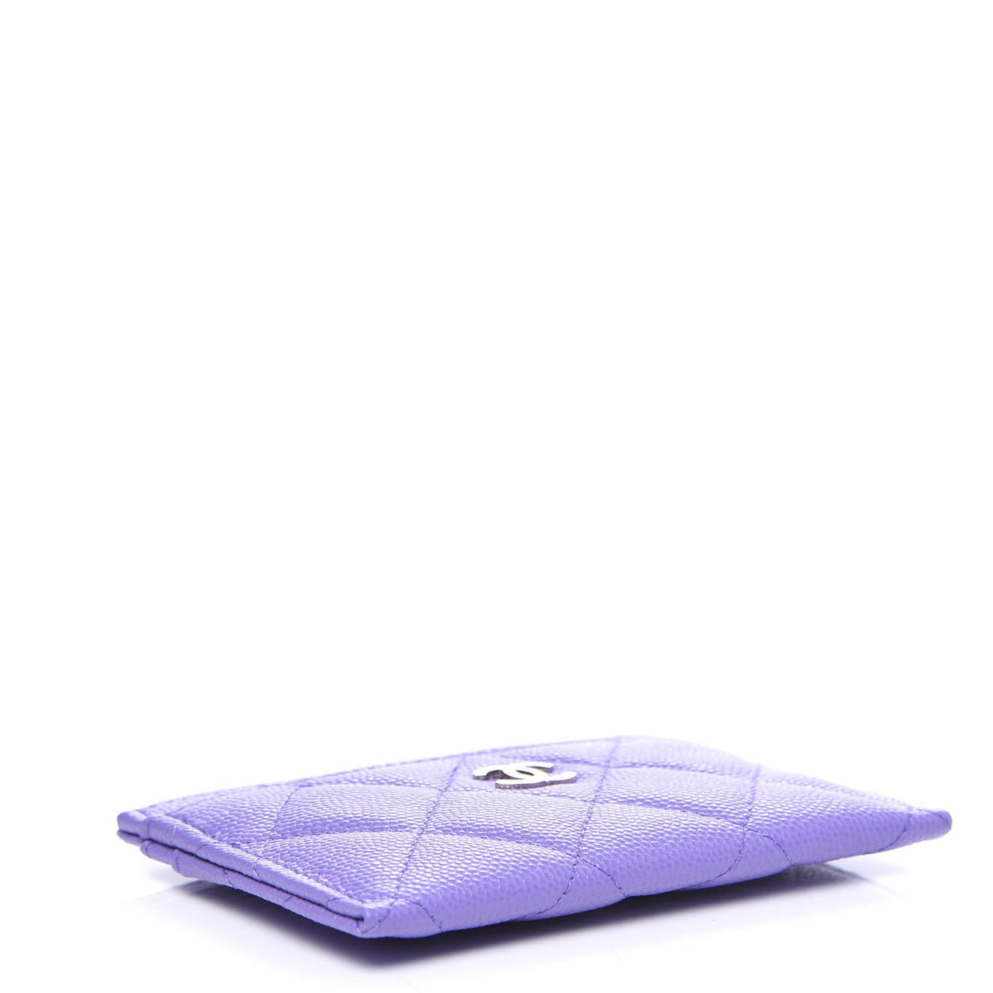 Caviar Quilted Card Holder Purple