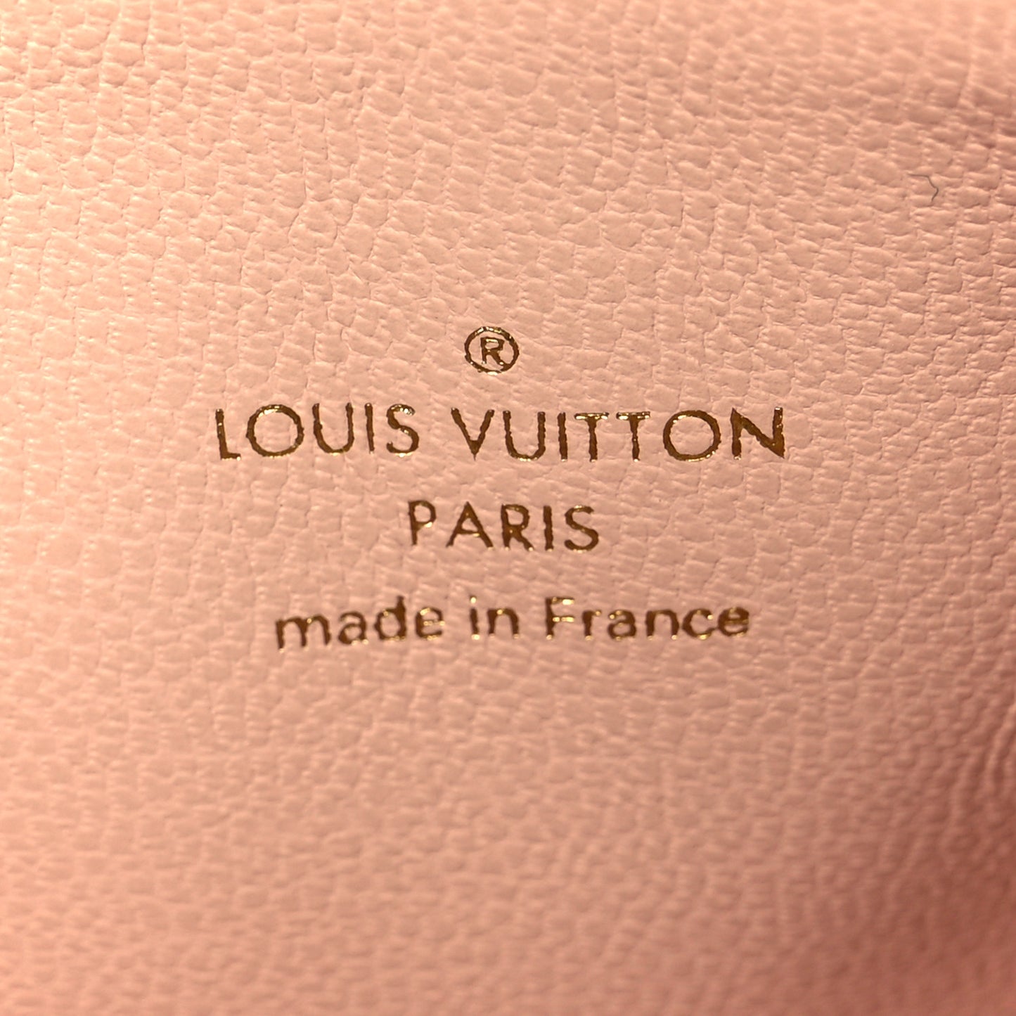 Pearlescent Lambskin Embossed Monogram Coussin PM Beige Rose