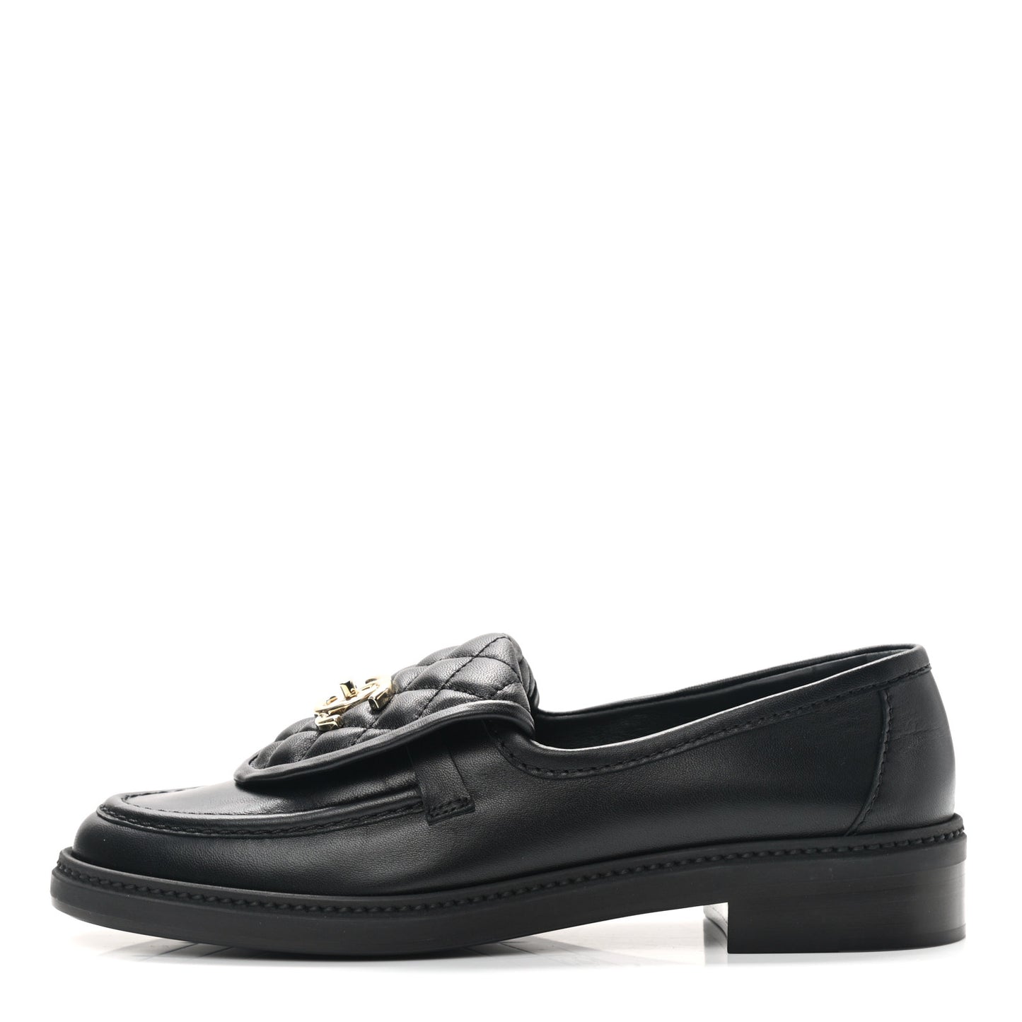 Lambskin Quilted CC Turnlock Loafers 38.5 Black