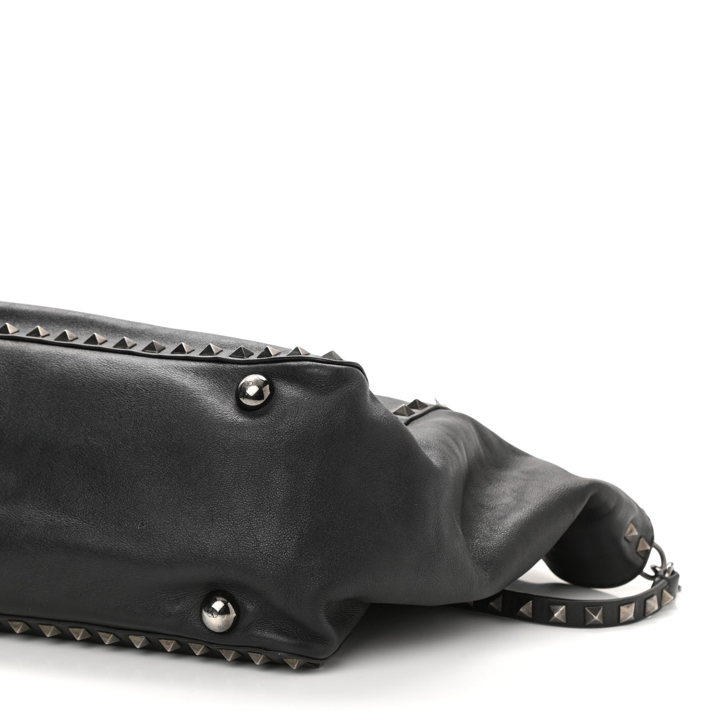 Vitello Medium Rockstud Tote Black