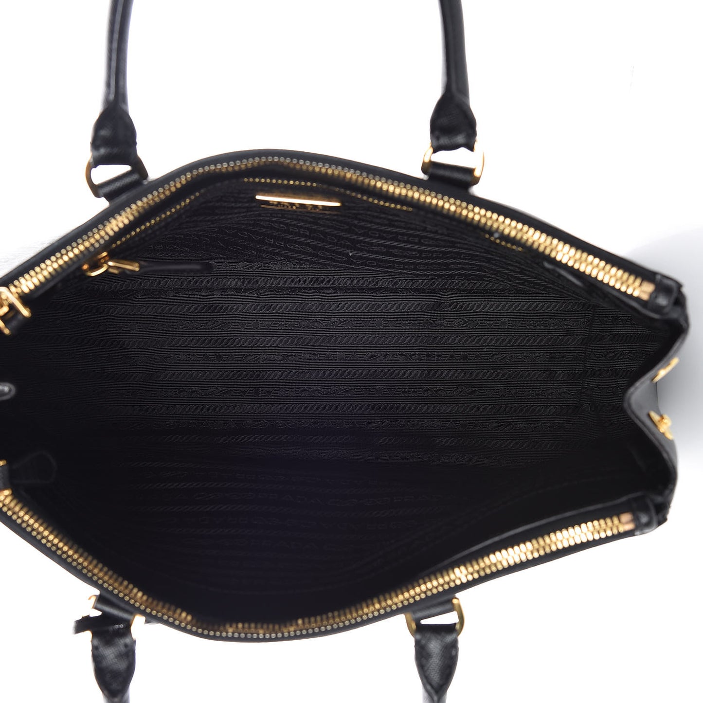 Saffiano Medium Galleria Double Zip Tote Black