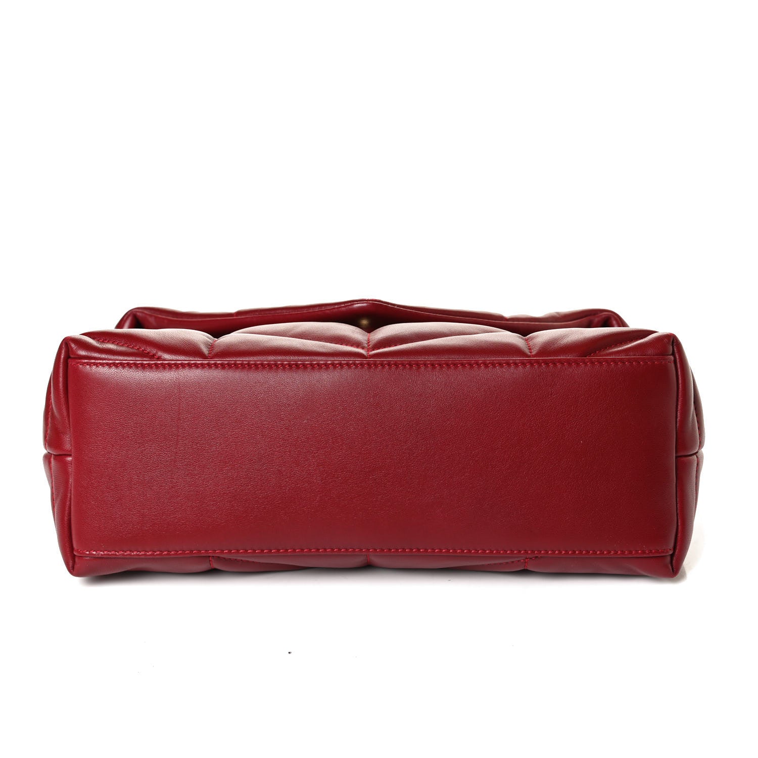 Saint Laurent Lambskin Quilted Small Loulou Puffer Monogram Chain Satchel Opyum Red 12 of 14