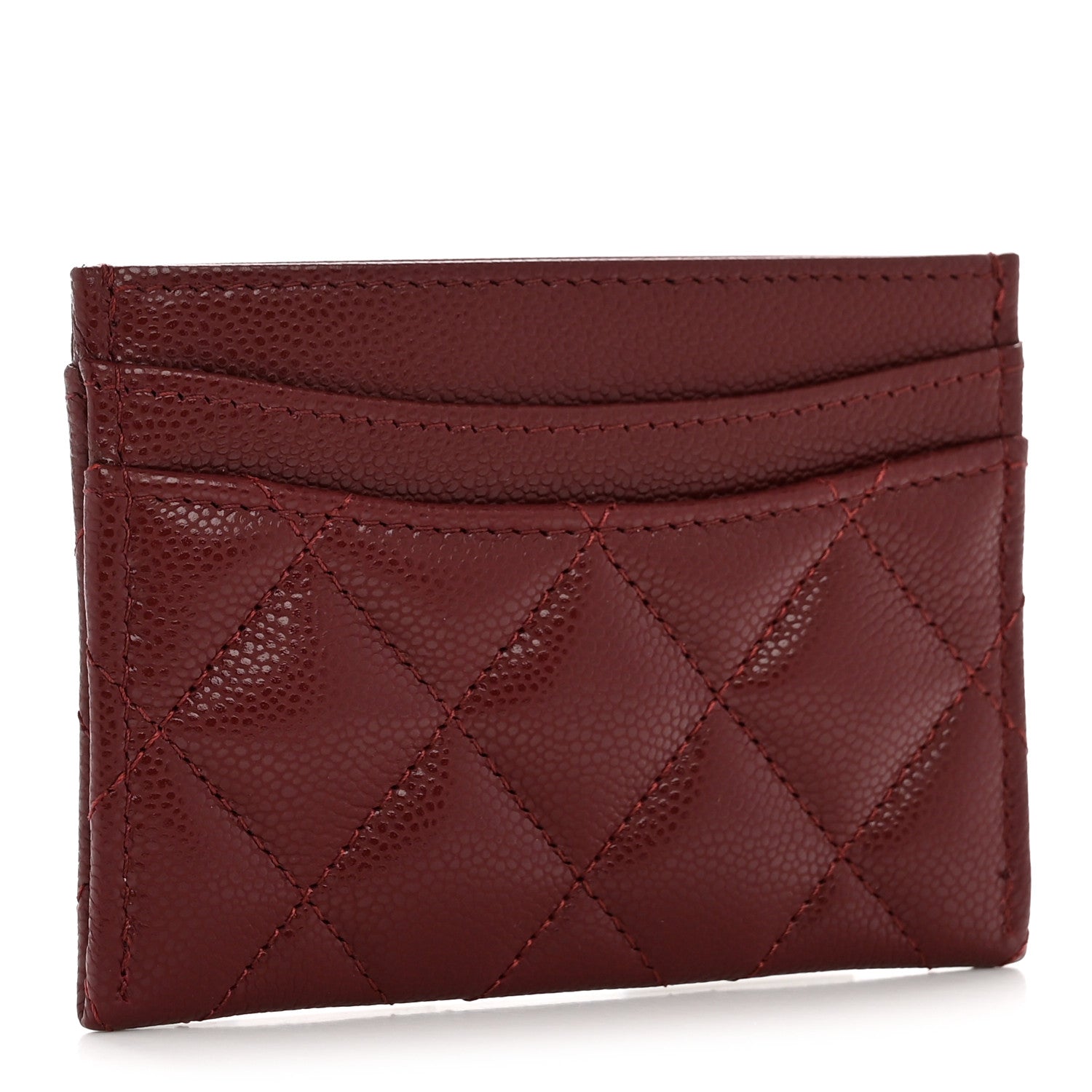 Chanel Caviar Quilted Card Holder Burgundy 3 of 10