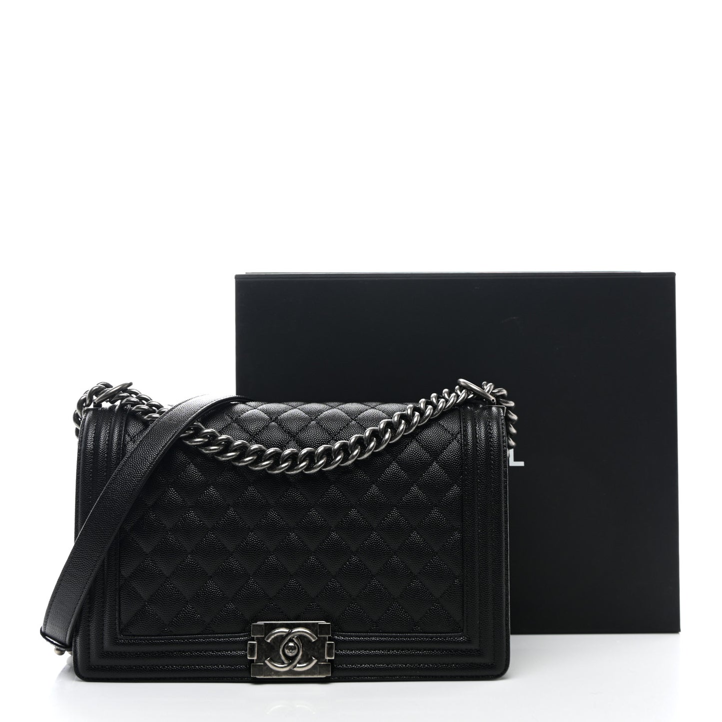 Caviar Quilted New Medium Boy Flap Black