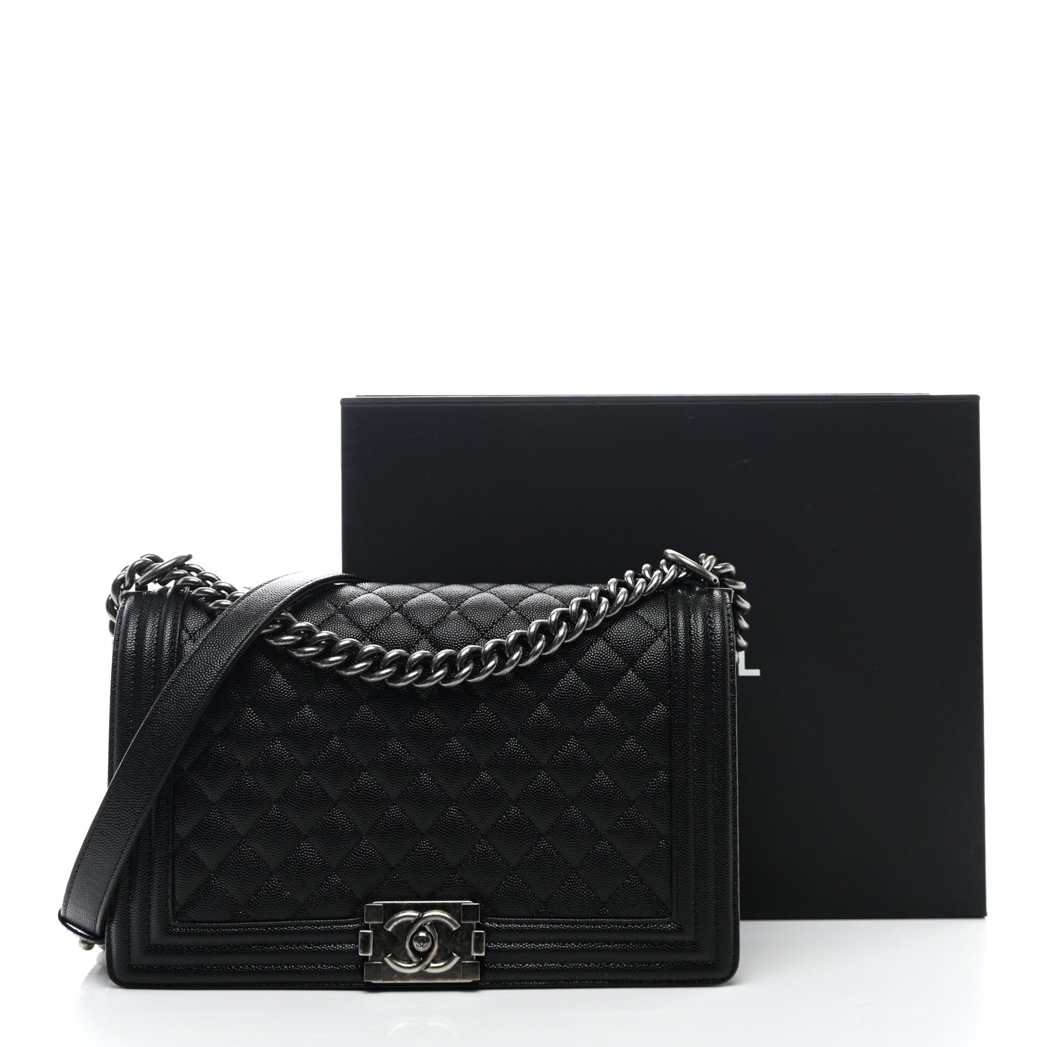Chanel Caviar Quilted New Medium Boy Flap Black 11 of 11
