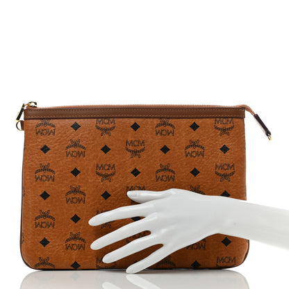 MCM Visetos Liz Shopper Tote Pouch Cognac 2 of 11