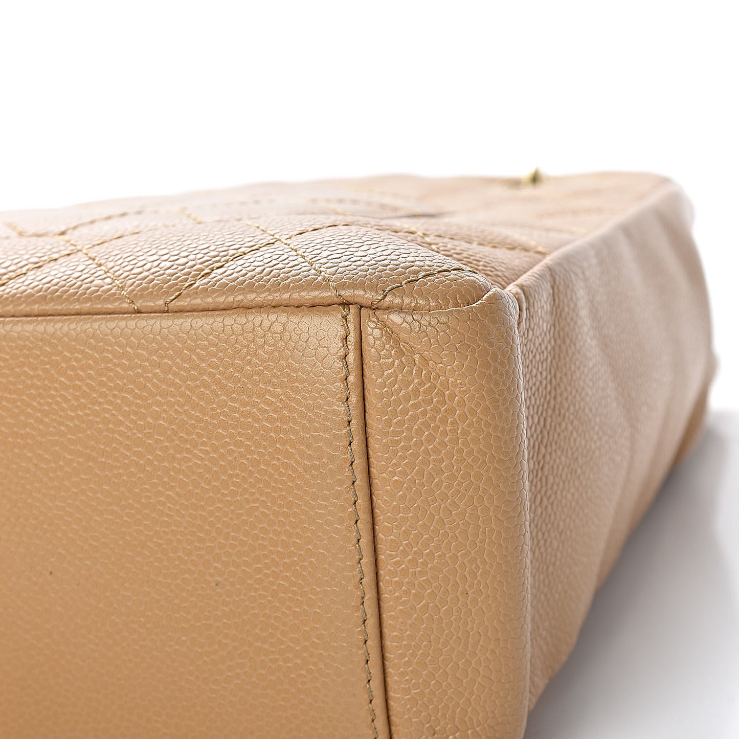 Caviar Quilted Petit Shopping Tote PST Beige