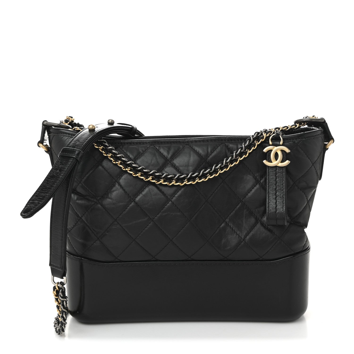 Chanel Aged Calfskin Quilted New Medium Gabrielle Hobo Black 1 of 12
