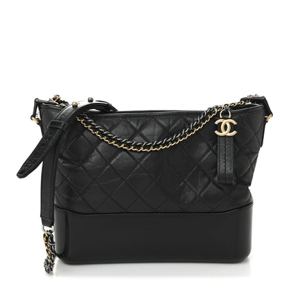 Chanel Aged Calfskin Quilted New Medium Gabrielle Hobo Black 1 of 12