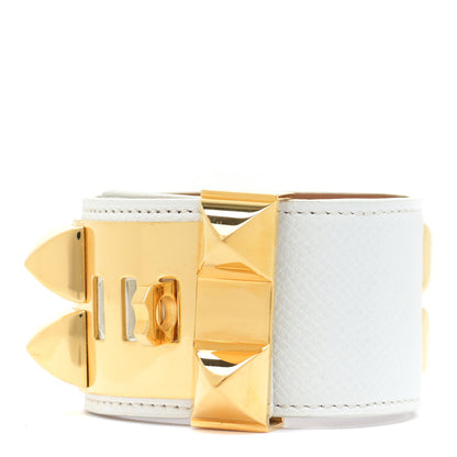 Hermes Epsom Collier de Chien CDC Bracelet S White 3 of 9