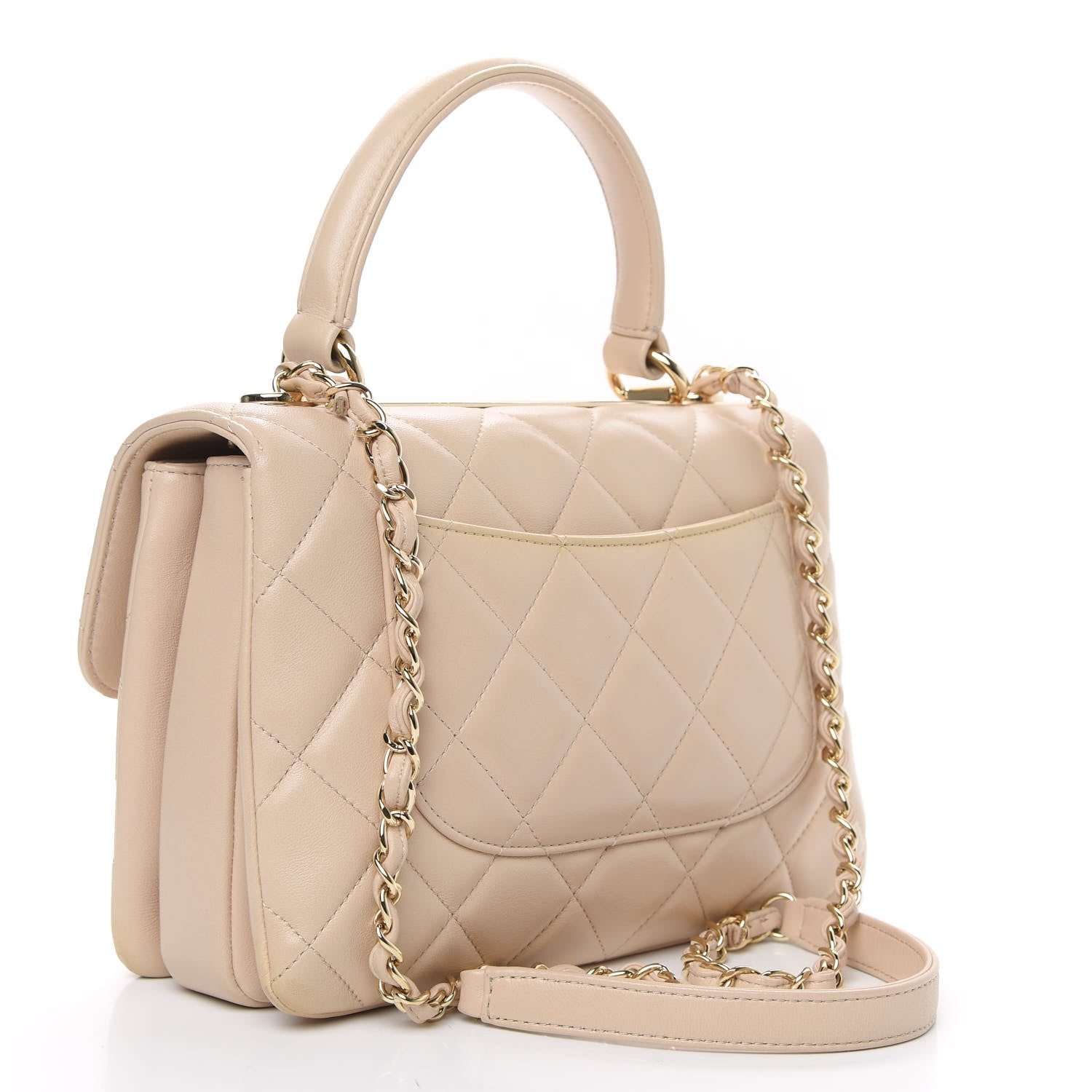 Chanel Lambskin Quilted Small Trendy CC Dual Handle Flap Bag Beige 3 of 11