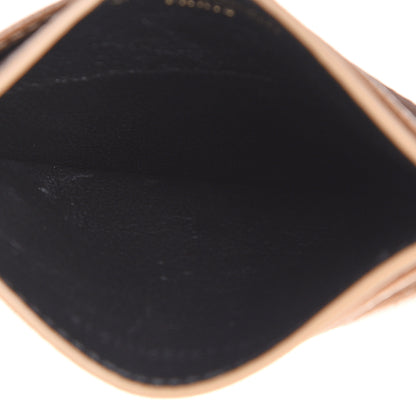 Saint Laurent Grain De Poudre Matelasse Chevron Monogram Credit Card Case Nude Powder 4 of 5