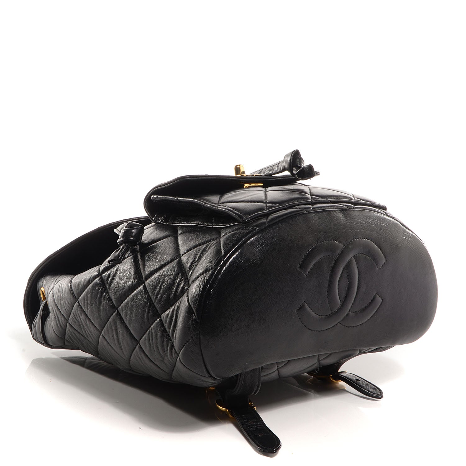 Chanel Lambskin Quilted Backpack Black 4 of 9