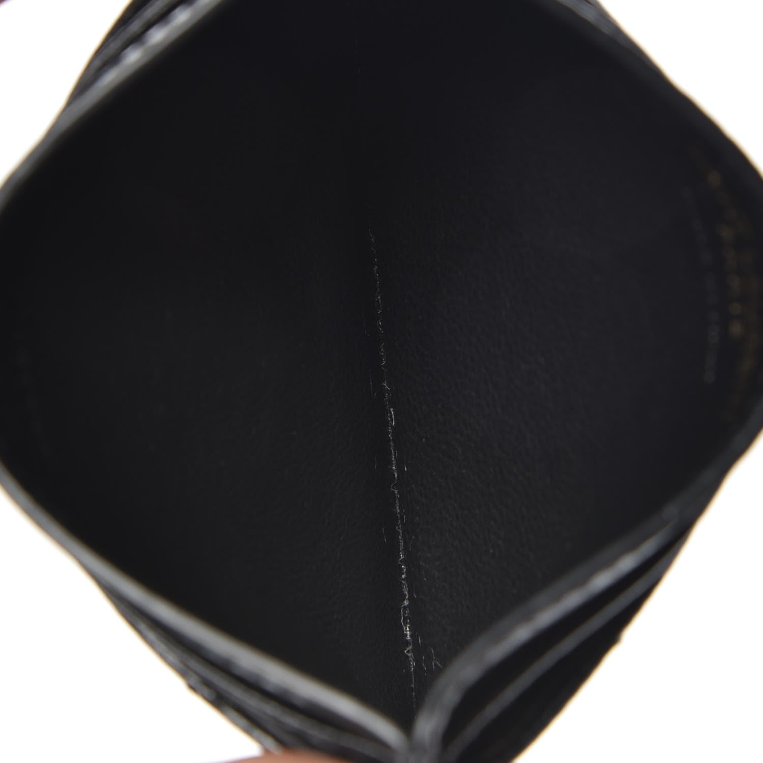 Saint Laurent Grain De Poudre Matelasse Chevron Monogram Credit Card Case Black 6 of 9