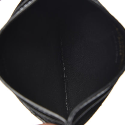 Saint Laurent Grain De Poudre Matelasse Chevron Monogram Credit Card Case Black 6 of 9