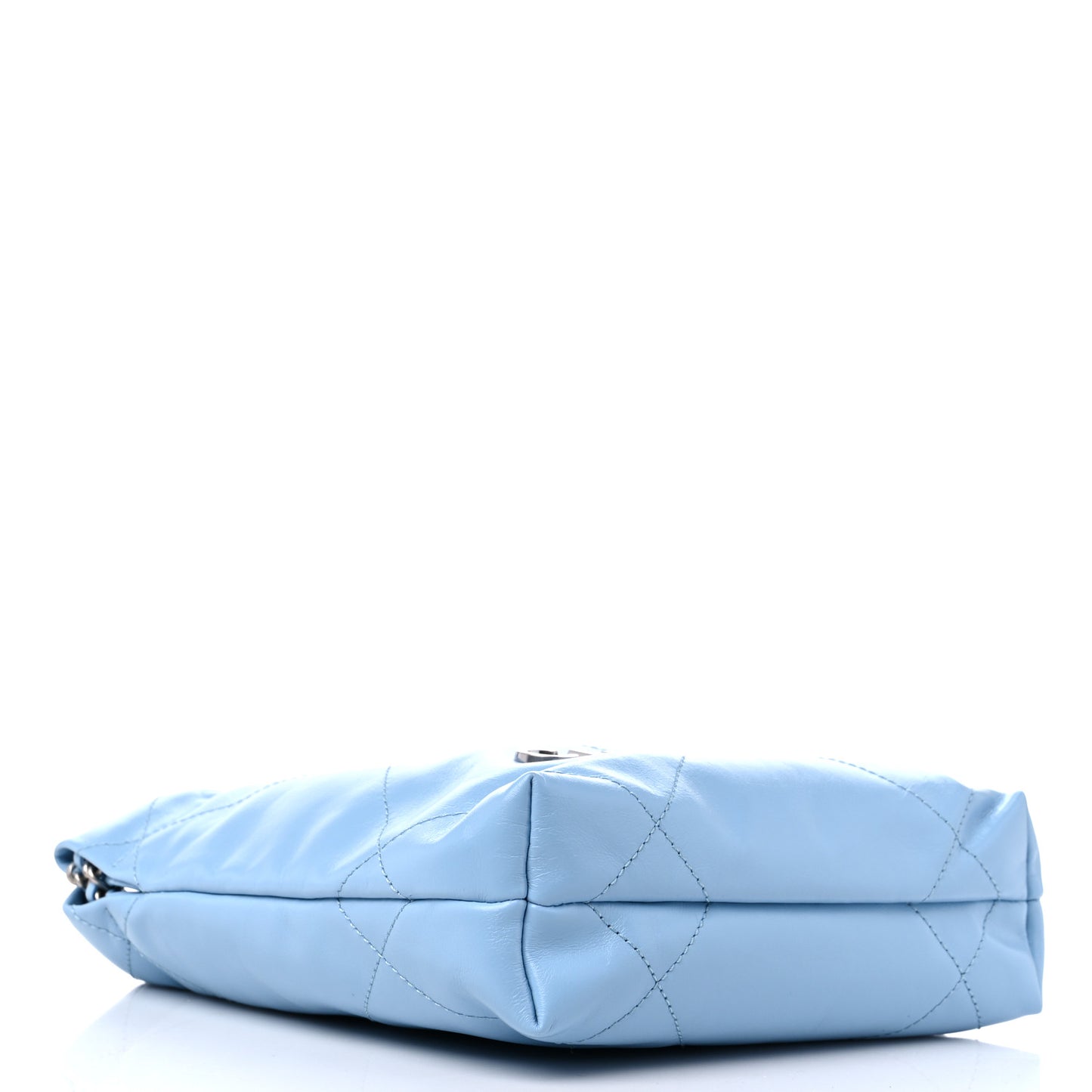 Shiny Calfskin Quilted Mini Chanel 22 Light Blue